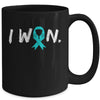 I Won Survivor Ovarian Cancer Awareness Warrior Teal Ribbon Mug | teecentury