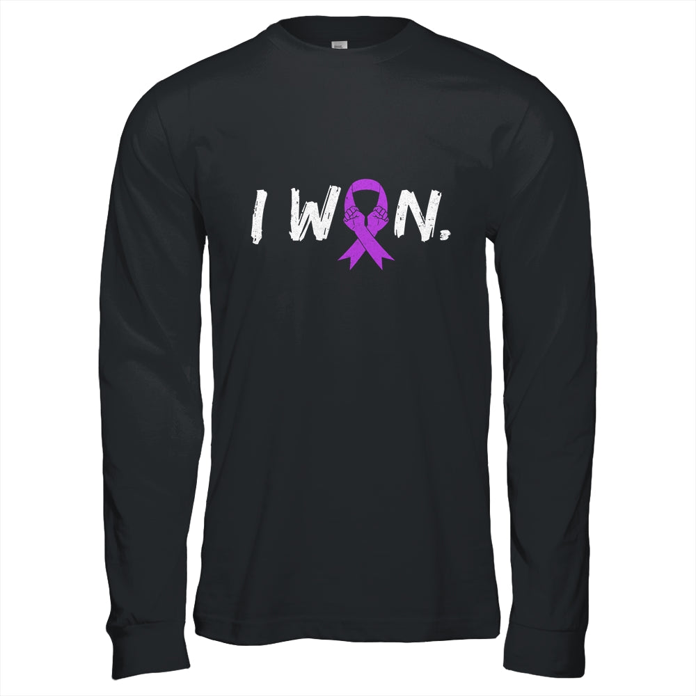 I Won Survivor Pancreatic Awareness Warrior Purple Ribbon Shirt & Hoodie | teecentury