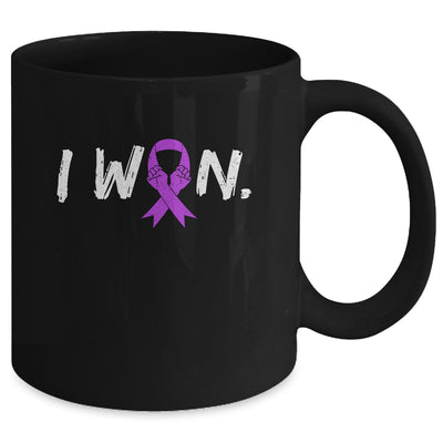 I Won Survivor Pancreatic Awareness Warrior Purple Ribbon Mug | teecentury