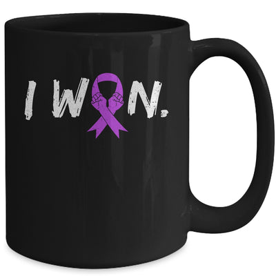 I Won Survivor Pancreatic Awareness Warrior Purple Ribbon Mug | teecentury