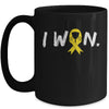 I Won Survivor Sarcoma Awareness Warrior Yellow Ribbon Mug | teecentury