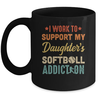 I Work To Support My Daughters Softball Addiction Vintage Mug Coffee Mug | Teecentury.com