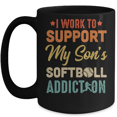 I Work To Support My Sons Softball Addiction Vintage Mug Coffee Mug | Teecentury.com