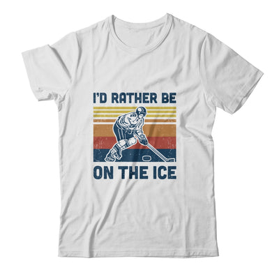 I'd Rather Be On The Ice Ice Hockey Player Vintage T-Shirt & Hoodie | Teecentury.com