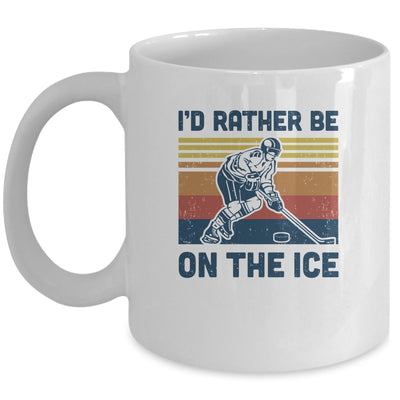 I'd Rather Be On The Ice Ice Hockey Player Vintage Mug Coffee Mug | Teecentury.com