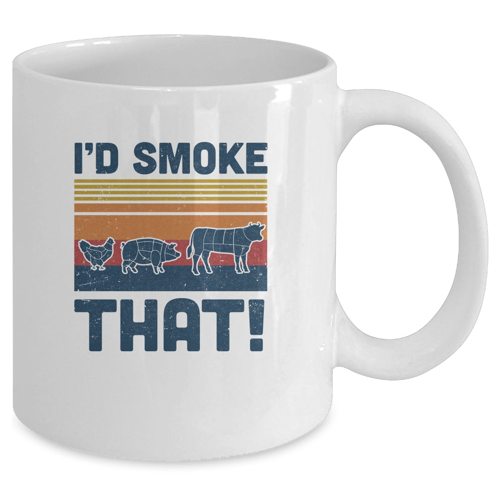 I'd Smoke That Funny Chef Gift BBQ Smoker Barbecue Grilling Mug Coffee Mug | Teecentury.com
