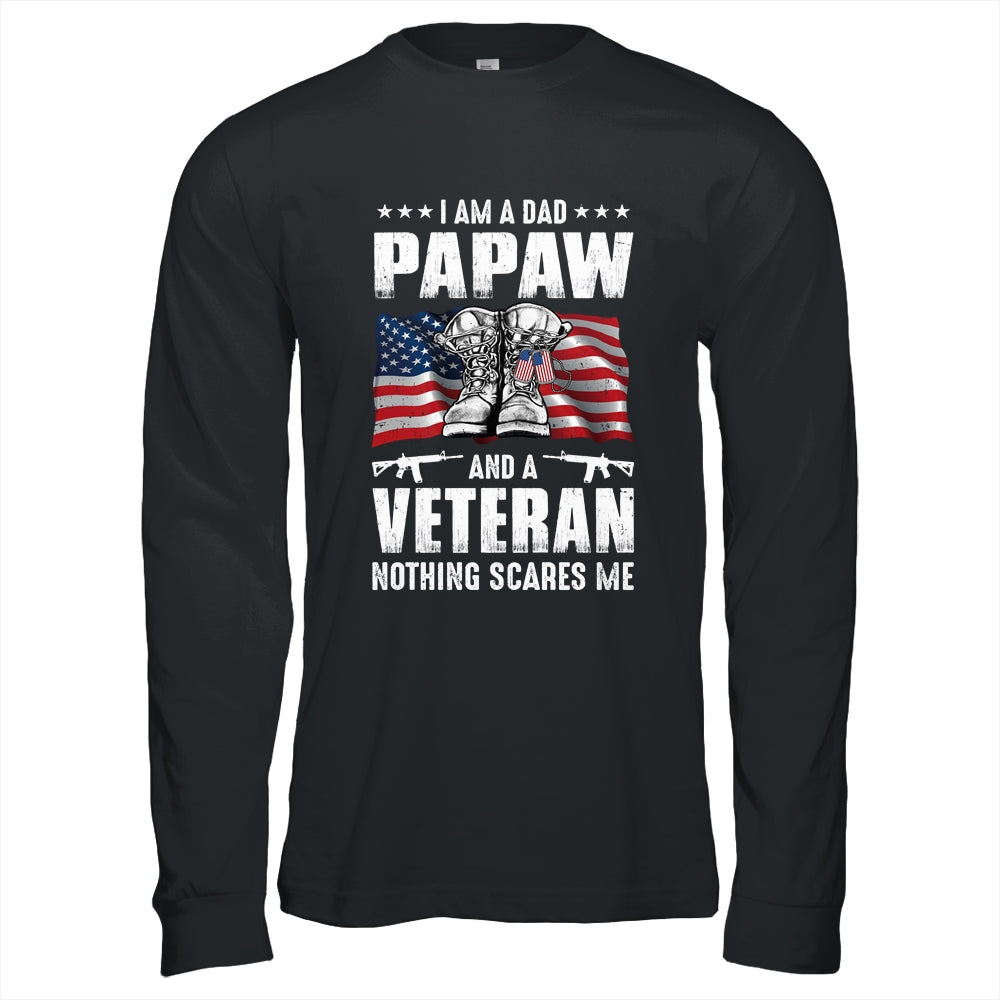 I'm A Dad PaPaw And A Veteran Nothing Scares Me Fathers Day T-Shirt & Hoodie | Teecentury.com
