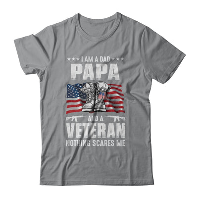 I'm A Dad Papa And A Veteran Nothing Scares Me Fathers Day T-Shirt & Hoodie | Teecentury.com