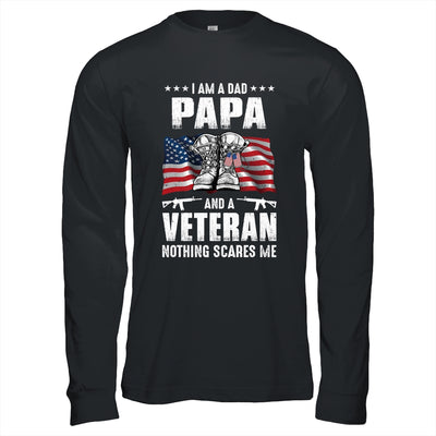 I'm A Dad Papa And A Veteran Nothing Scares Me Fathers Day T-Shirt & Hoodie | Teecentury.com