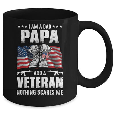 I'm A Dad Papa And A Veteran Nothing Scares Me Fathers Day Mug Coffee Mug | Teecentury.com