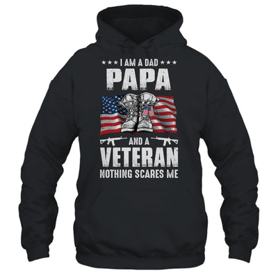 I'm A Dad Papa And A Veteran Nothing Scares Me Fathers Day T-Shirt & Hoodie | Teecentury.com