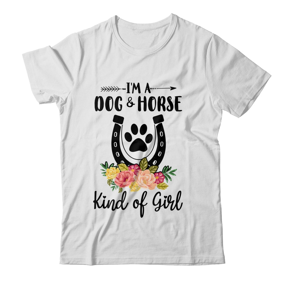 Horse And Dog Mom T-Shirt Dog Paw Animal Lover Shirt