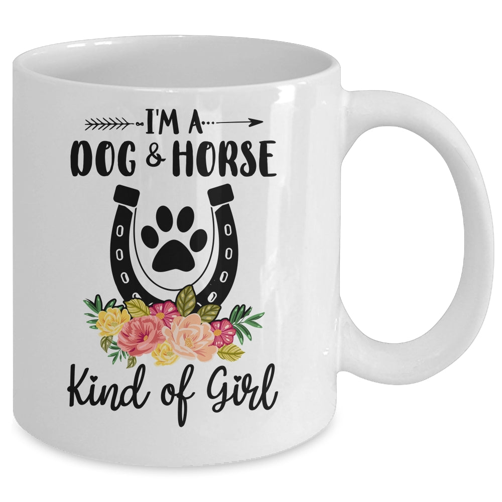 I'm A Dog And Horse Kind Of Girl Paw Print Horseshoe Gift Mug Coffee Mug | Teecentury.com