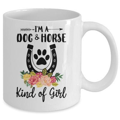 I'm A Dog And Horse Kind Of Girl Paw Print Horseshoe Gift Mug Coffee Mug | Teecentury.com