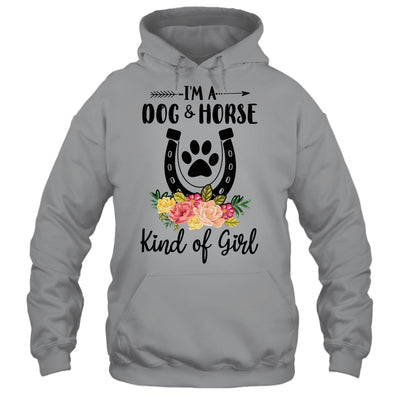 I'm A Dog And Horse Kind Of Girl Paw Print Horseshoe Gift T-Shirt & Tank Top | Teecentury.com