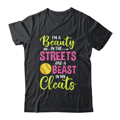 I'm Beauty In The Street Beast In My Cleats Girls Softball Shirt & Tank Top | teecentury