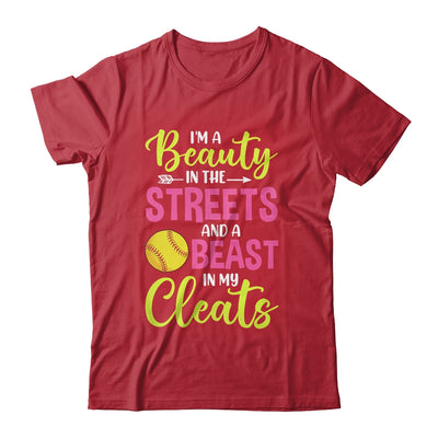 I'm Beauty In The Street Beast In My Cleats Girls Softball Shirt & Tank Top | teecentury