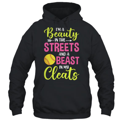 I'm Beauty In The Street Beast In My Cleats Girls Softball Shirt & Tank Top | teecentury