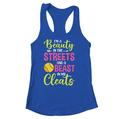 I'm Beauty In The Street Beast In My Cleats Girls Softball Shirt & Tank Top | teecentury
