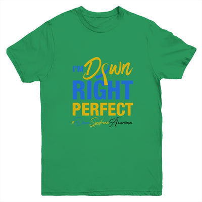 I'm Down Right Perfect Quote Down Syndrome Awareness Ribbon Youth Youth Shirt | Teecentury.com