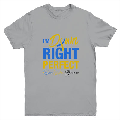 I'm Down Right Perfect Quote Down Syndrome Awareness Ribbon Youth Youth Shirt | Teecentury.com