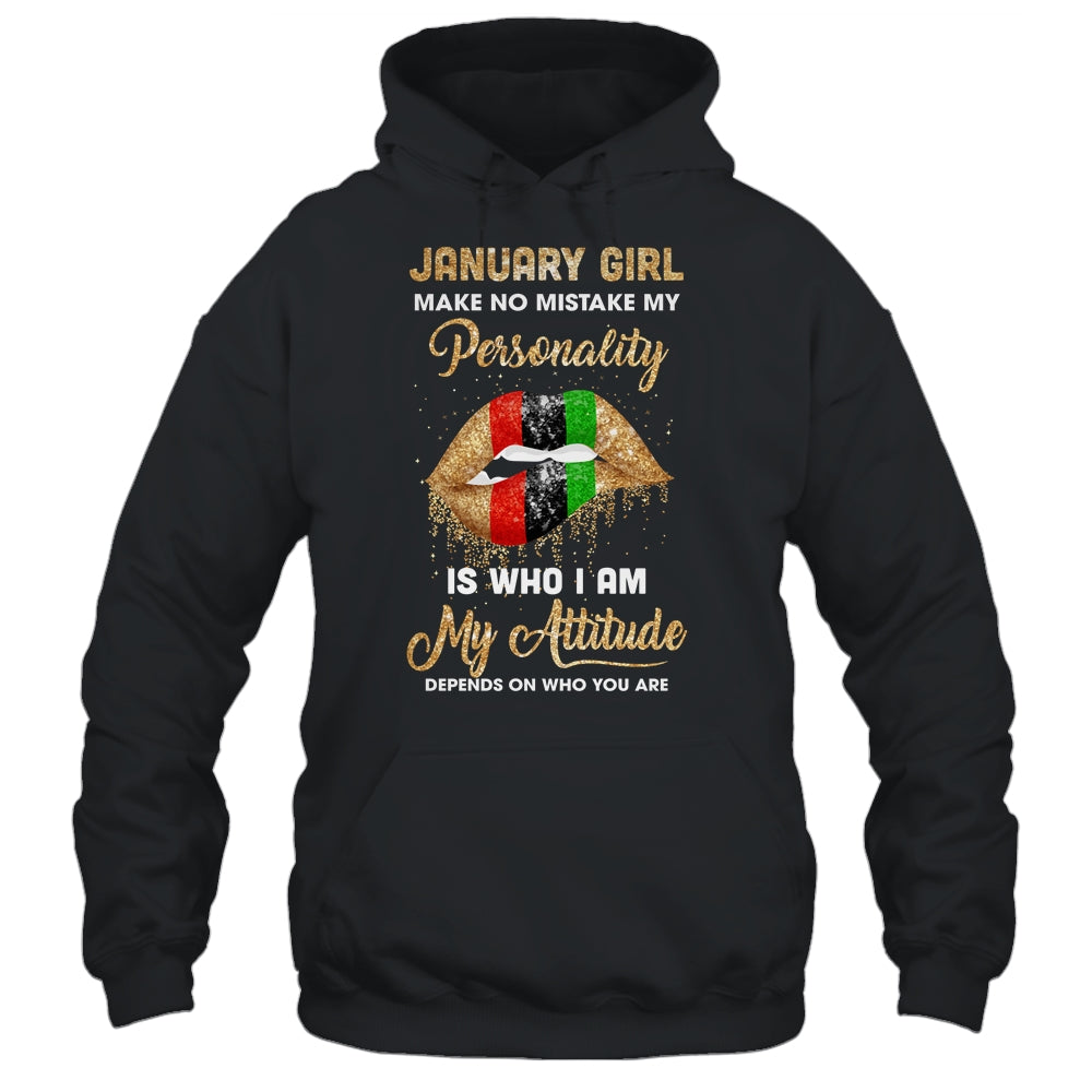 I'm January Girl Sexy Lip Black Women Aquarius Birthday Gift T-Shirt & Tank Top | Teecentury.com