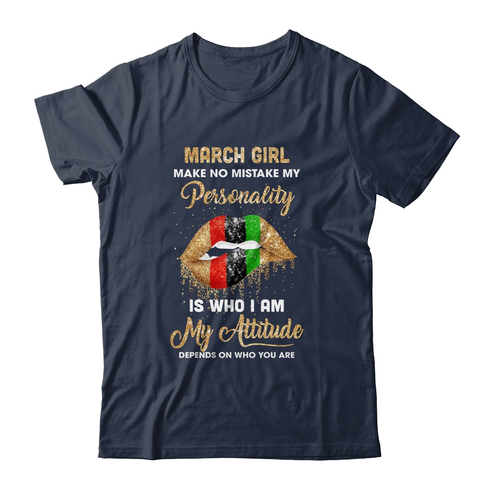 I'm March Girl Sexy Lip Black Women Aries Birthday Gift T-Shirt & Tank Top | Teecentury.com