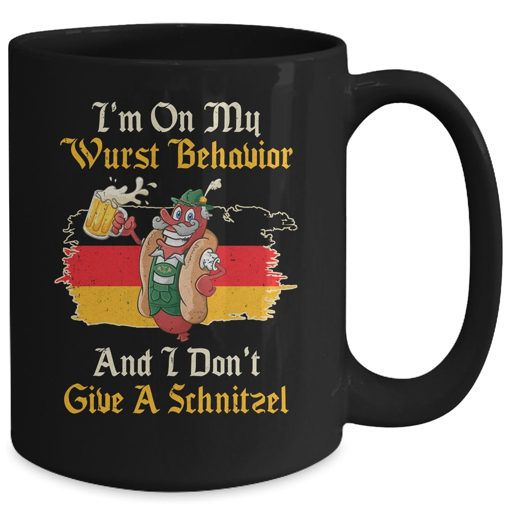 I'm On My Wurst Behavior And I Don't Give A Schnitzel Mug Coffee Mug | Teecentury.com