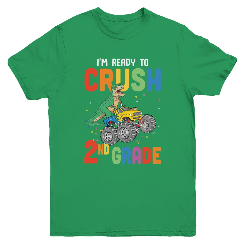 I'm Ready To Crush 2nd Grade Monster Truck Dinosaur Youth Youth Shirt | Teecentury.com