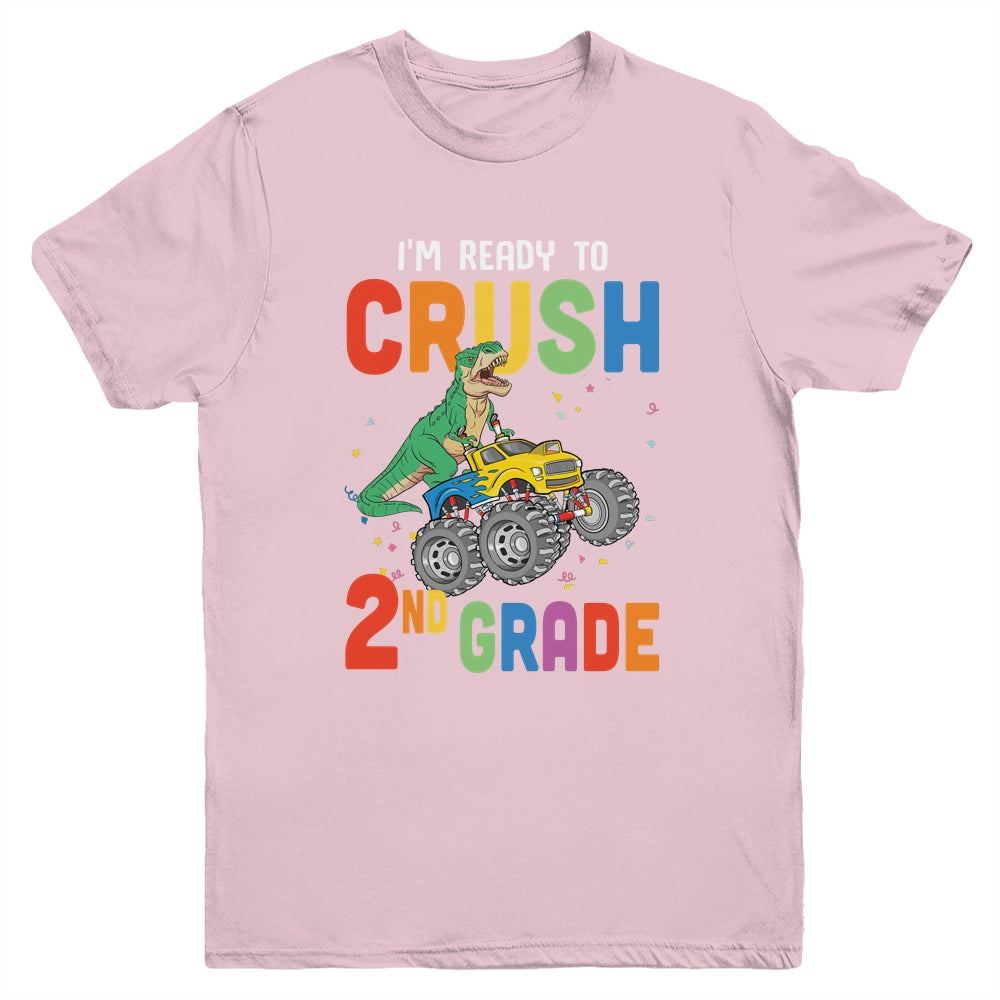 I'm Ready To Crush 2nd Grade Monster Truck Dinosaur Youth Youth Shirt | Teecentury.com
