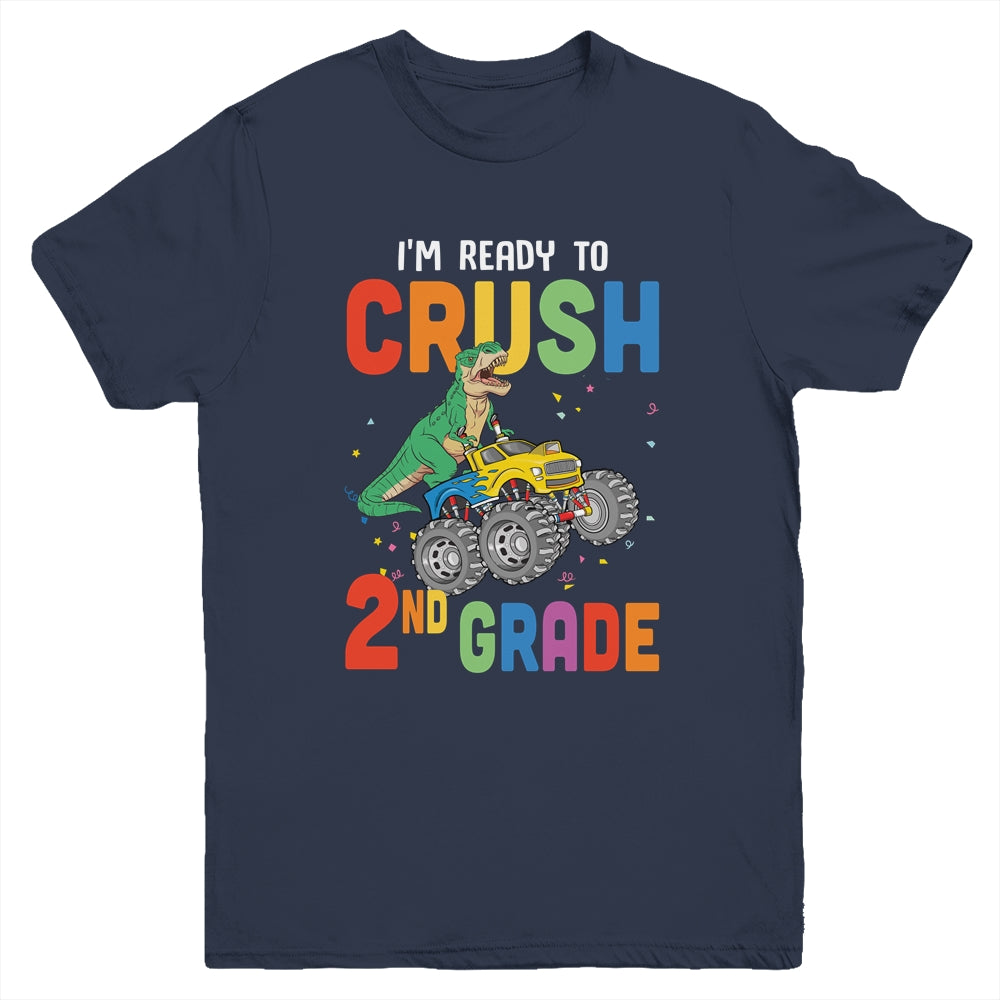 I'm Ready To Crush 2nd Grade Monster Truck Dinosaur Youth Youth Shirt | Teecentury.com