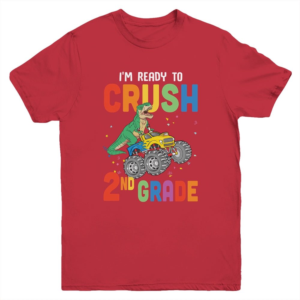 I'm Ready To Crush 2nd Grade Monster Truck Dinosaur Youth Youth Shirt | Teecentury.com