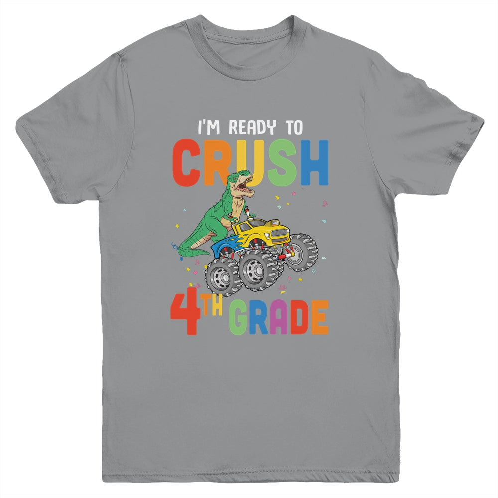 I'm Ready To Crush 4th Grade Monster Truck Dinosaur Youth Youth Shirt | Teecentury.com