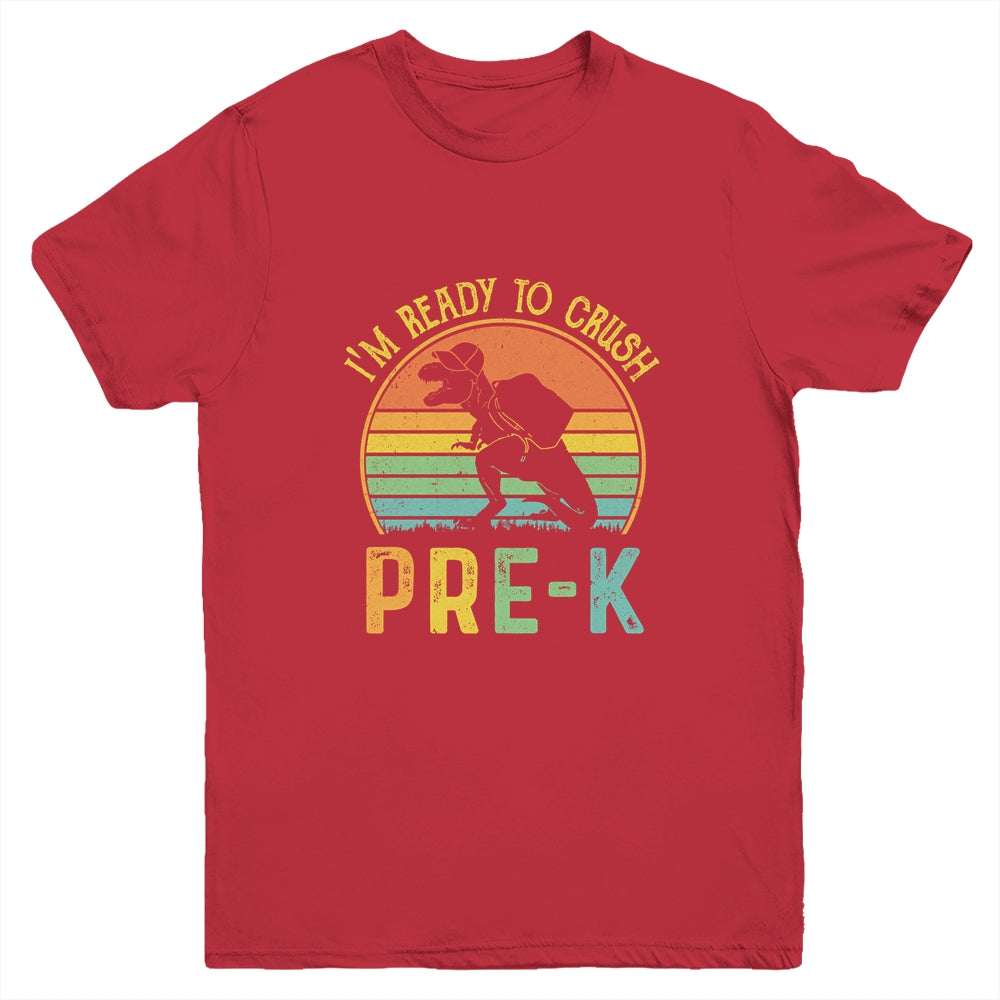 I'm Ready To Crush Pre-K T Rex Dinosaur Back to School Boys Youth Youth Shirt | Teecentury.com