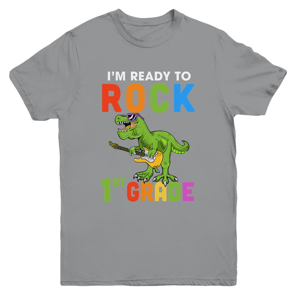 I'm Ready To Rock 1st Grade Dinosaur Back To School Youth Youth Shirt | Teecentury.com