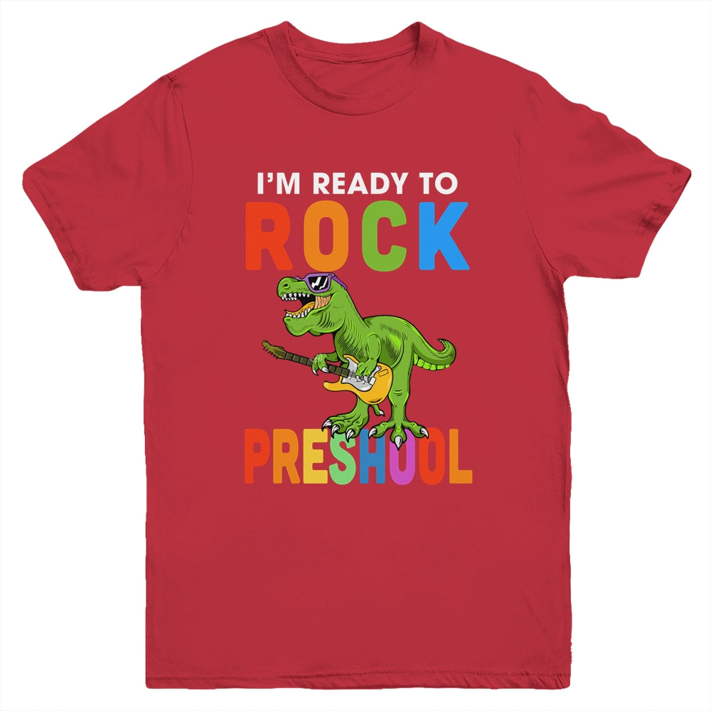 I'm Ready To Rock Preschool Dinosaur Back To School Youth Youth Shirt | Teecentury.com