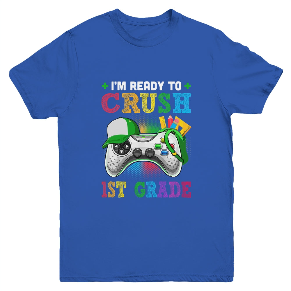 I'm Ready to Crush 1st Grade Back to School Video Game Boys Youth Youth Shirt | Teecentury.com