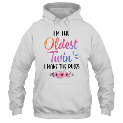 I'm The Oldest Twin I Make The Rules Funny Older Floral Shirt & Tank Top | teecentury