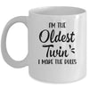 I'm The Oldest Twin I Make The Rules Funny Older Siblings Mug | teecentury