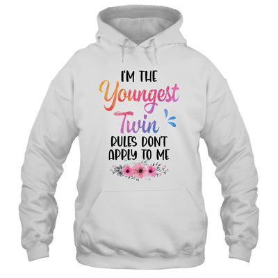 I'm The Youngest Twin Rules Don't Apply To Me Funny Floral Shirt & Tank Top | teecentury