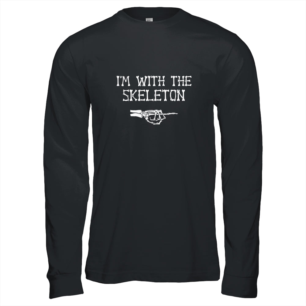 I'm With The Skeleton Halloween Costume Party Matching Couples T-Shirt & Long Sleeve | Teecentury.com