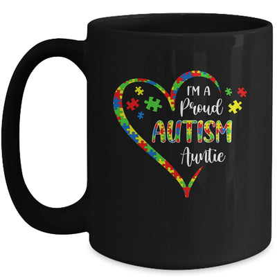 Im A Proud Autism Auntie Love Heart Autism Awareness Mug Coffee Mug | Teecentury.com