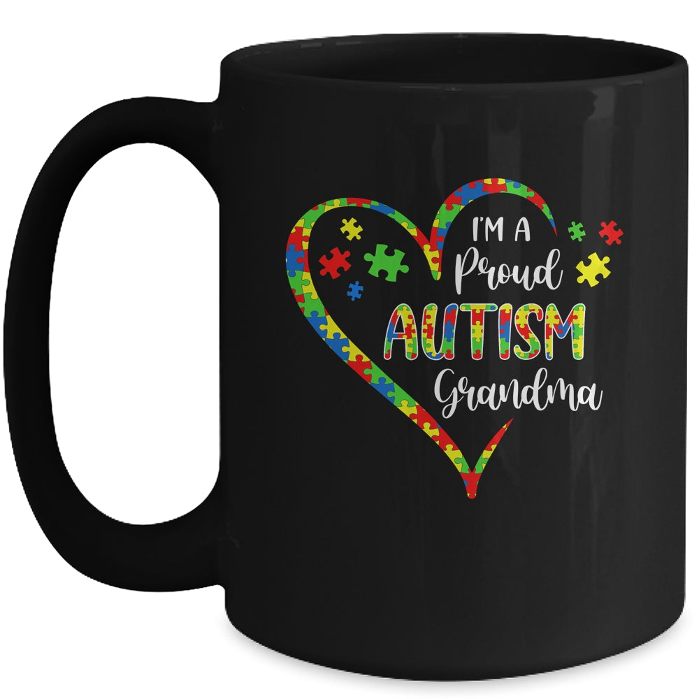 Im A Proud Autism Grandma Love Heart Autism Awareness Mug Coffee Mug | Teecentury.com