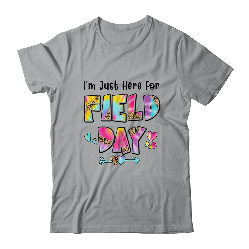 Im Just Here For Field Day Leopard Tie Dye Last Day School Shirt & Hoodie | teecentury