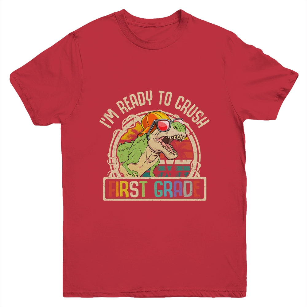 Im Ready To Crush 1st Grade Dinosaur T Rex Back To School Youth Shirt | teecentury