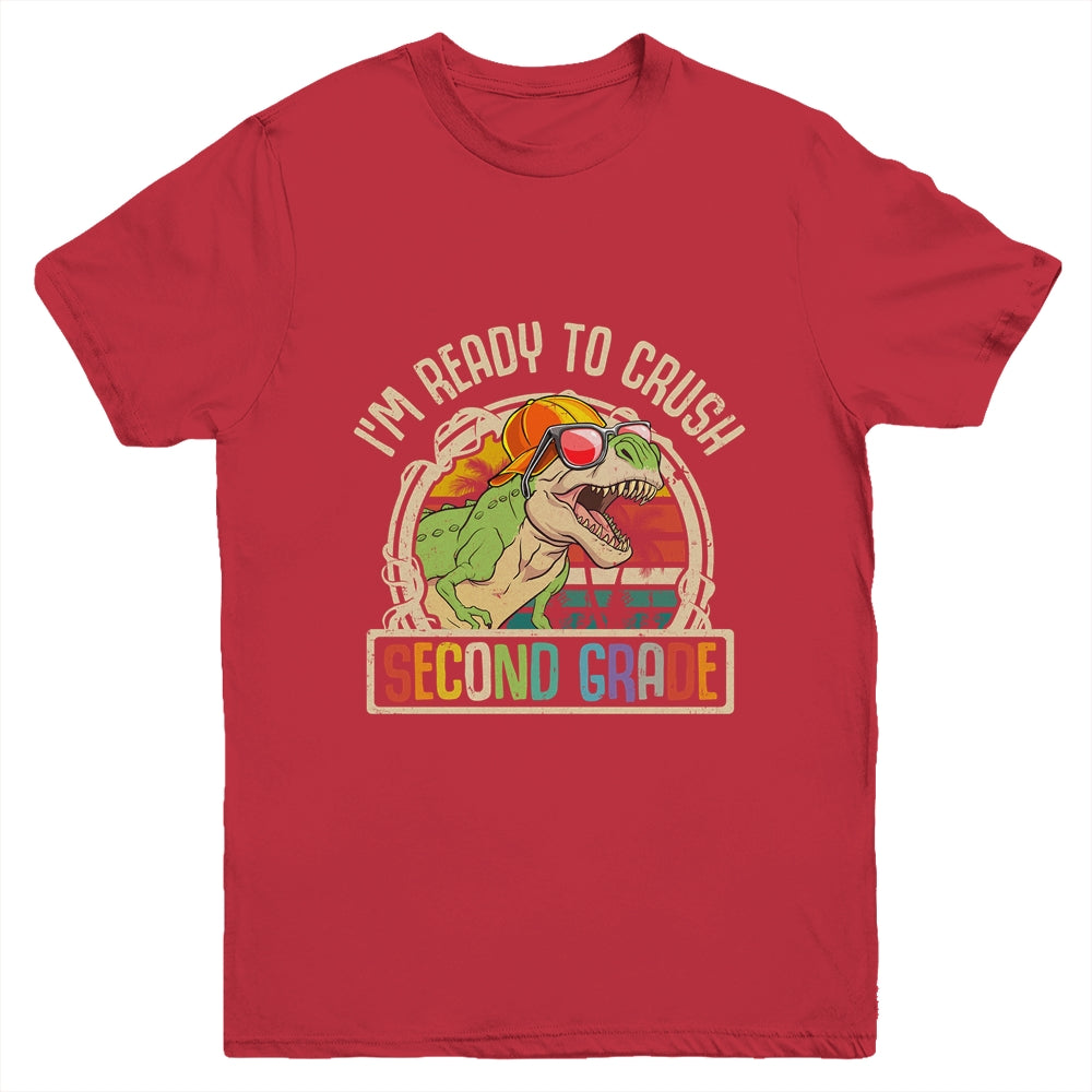 Im Ready To Crush 2nd Grade Dinosaur T Rex Back To School Youth Shirt | teecentury