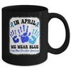 In April Blue Ribbon Child Abuse Prevention Awareness Hands Mug | teecentury