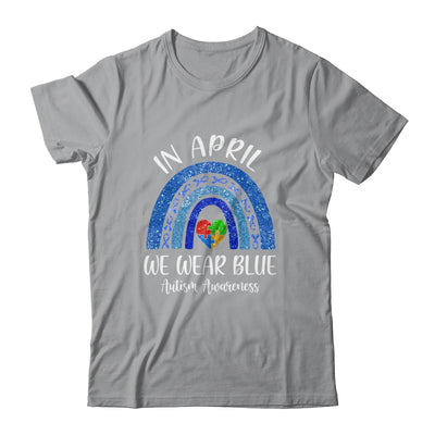 In April We Wear Blue Autism Rainbow Awareness Month Puzzle T-Shirt & Hoodie | Teecentury.com