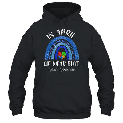 In April We Wear Blue Autism Rainbow Awareness Month Puzzle T-Shirt & Hoodie | Teecentury.com