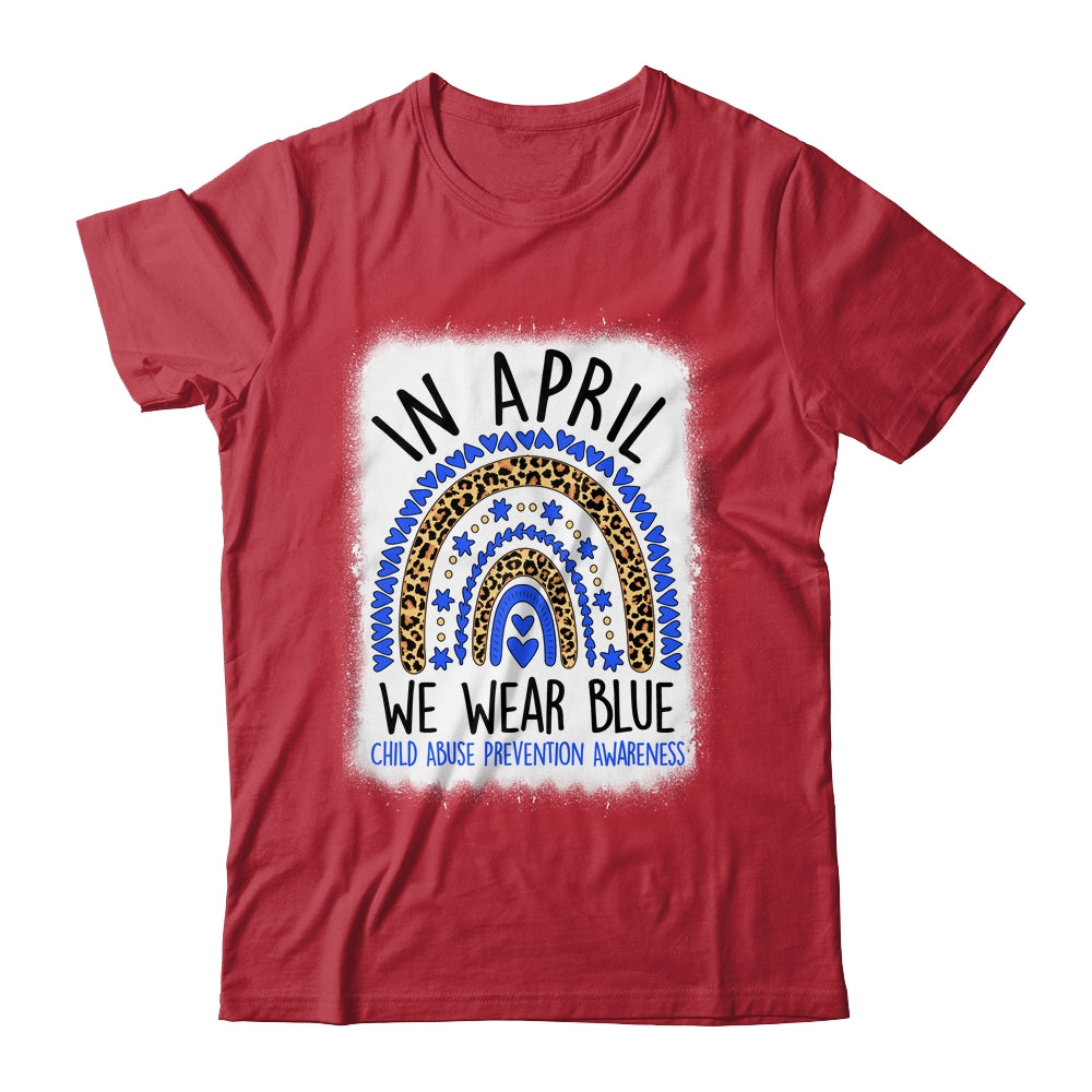 In April We Wear Blue Child Abuse Prevention Bleached Shirt & Hoodie | teecentury